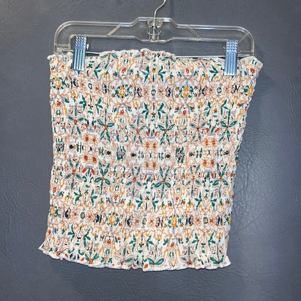 Floral pleated stretchy tube top 🌺